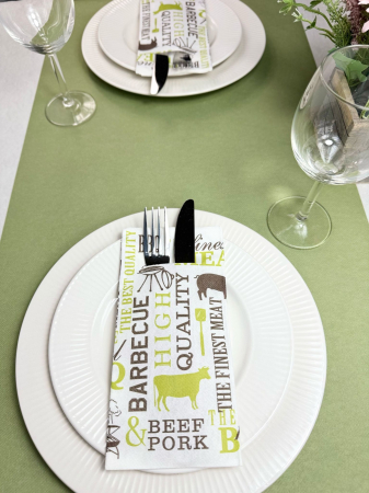 Servetele cu BUZUNAR pentru tacamuri, Linclass-Airlaid BBQ / 40x 40 cm / 12 buc [1]