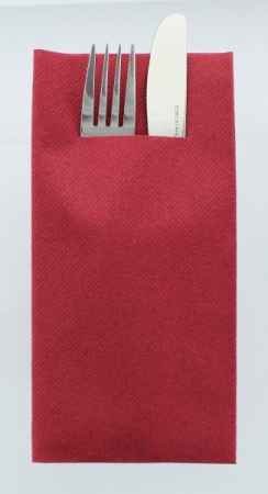 Linclass, HIGH QUALITY - Servetele cu BUZUNAR pentru tacamuri - Linclass Bordeaux (Bordo) / 40 x 40 cm / 75 buc