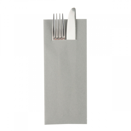 Servetele BUZUNAR tacamuri - Servetele cu BUZUNAR pentru tacamuri Linclass Light - Gri / 40 x 33 cm / 75 buc