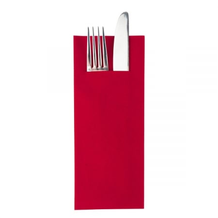 Linclass, HIGH QUALITY - Servetele cu BUZUNAR pentru tacamuri Linclass Light - Red (rosii) / 40 x 33 cm / 75 buc