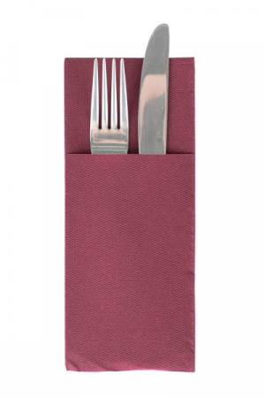 Servetele cu BUZUNAR pentru tacamuri - Softpoint (Bordeaux) / 33 x 40 cm / 50 buc [5]