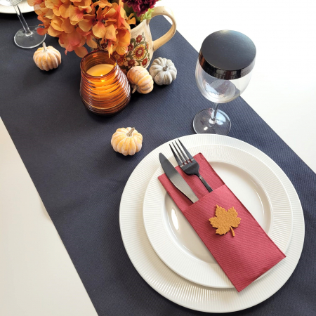 Servetele cu BUZUNAR pentru tacamuri - Softpoint (Bordeaux) / 33 x 40 cm / 50 buc [4]