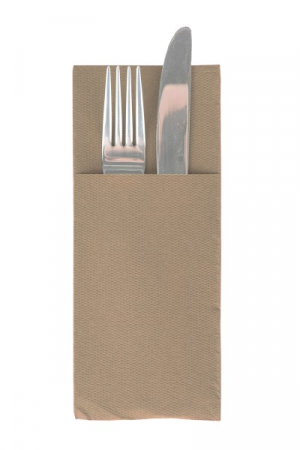Servetele BUZUNAR tacamuri - Servetele cu BUZUNAR pentru tacamuri - Softpoint (Bej) / 33 x 40 cm / 50 buc