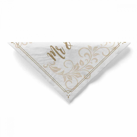 Servetele de masa 3 straturi pentru nunta, Mr & Mrs (ornament) / 33 x 33 cm / 100 buc [3]