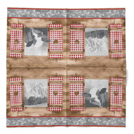 Servetele de masa, 3 straturi, Tissue - Almblick (imprimeu vacuta) / 40 x 40 cm / 100 buc [2]