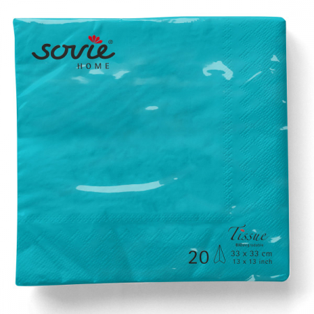 Servetele de masa 3 straturi, Tissue - Aquablue / 33 x 33 cm / 20 buc [1]