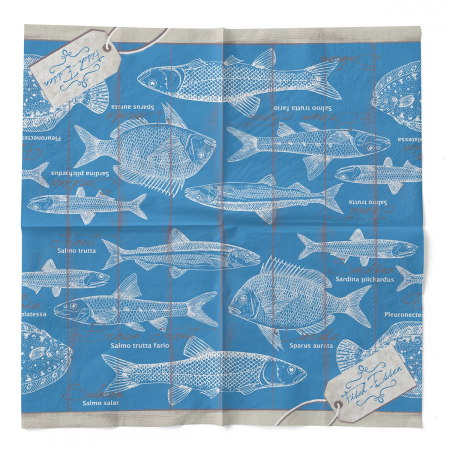 Servetele de masa 3 straturi, Tissue - Fisch-Essen (pesti) / 40 x 40 cm / 100 buc [2]
