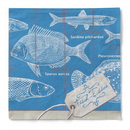 Servetele de masa, 3 straturi - Servetele de masa 3 straturi, Tissue - Fisch-Essen (pesti) / 40 x 40 cm / 100 buc