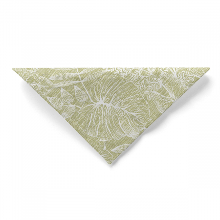 Servetele de masa 3 straturi, Tissue - Kona verde oliv (imprimeu vegetal) / 40 x 40 cm / 100 buc [3]