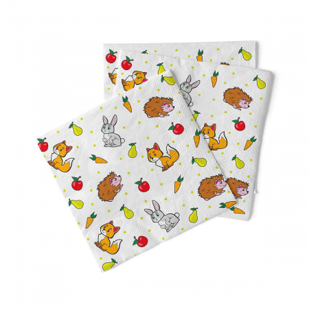 Servetele de masa 3 straturi Tissue - Polly (animalute), 33 x 33 cm, 100 buc [1]