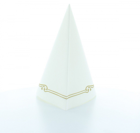Servetele de masa festive Linclass - Colour Line (albe, contur auriu)  / 40 x 40 cm / 50 buc [3]
