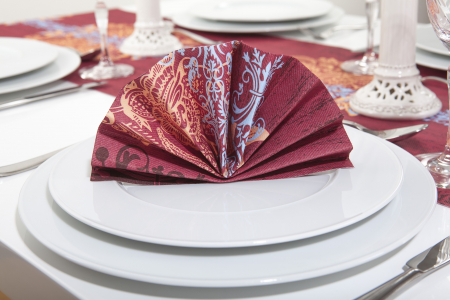 Servetele de masa festive Linclass - Ellen (bordo) / 40 x 40 cm / 12 buc [3]