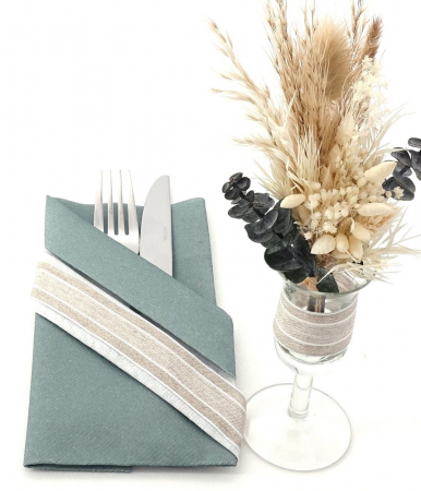 Servetele de masa festive Linclass - Eukalyptus Green (Verde eucalipt inchis) / 40 x 40 cm / 50 buc [3]