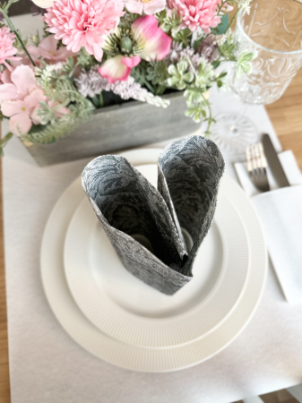 Servetele de masa festive Linclass - Jacquard (gri) / 40 x 40 cm / 12 buc [3]