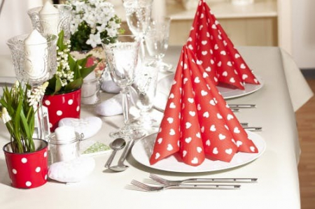 Servetele de masa festive Linclass - Love (inimioare) / 40 x 40 cm / 12 buc [1]