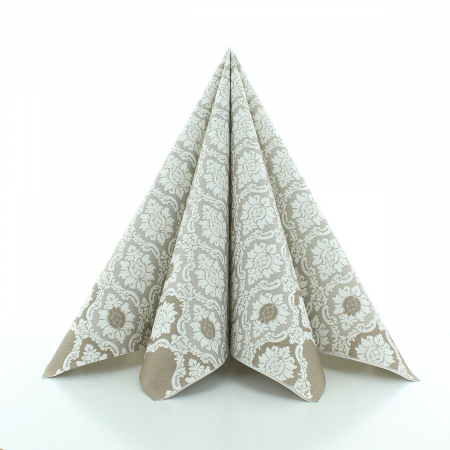 Servetele de masa festive Linclass - Mandy (Grej-alb) / 40 x 40 cm / 50 buc [1]