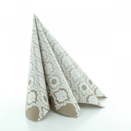 Servetele de masa festive Linclass - Mandy (Grej-alb) / 40 x 40 cm / 50 buc [2]