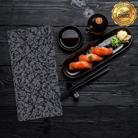 Servetele festive Ornaments negru-argintiu [1]