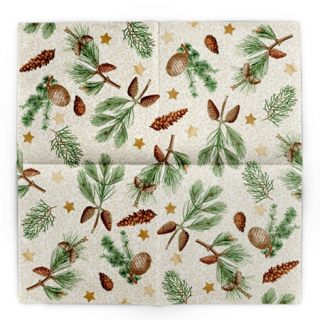 Servetele de masa festive Linclass - Pinea (crengute de brad) / 40 x 40 cm / 50 buc [4]