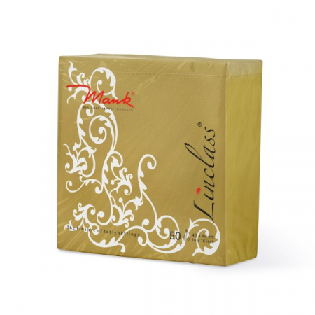 Servetele de masa festive Linclass - Pomp (Auriu-Alb) / 40 x 40 cm / 50 buc [10]