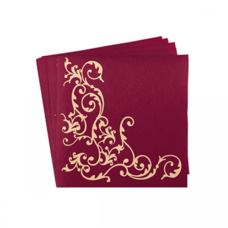 Servetele de masa festive Linclass - Pomp (Bordeaux-Crem) / 40 x 40 cm / 50 buc [1]