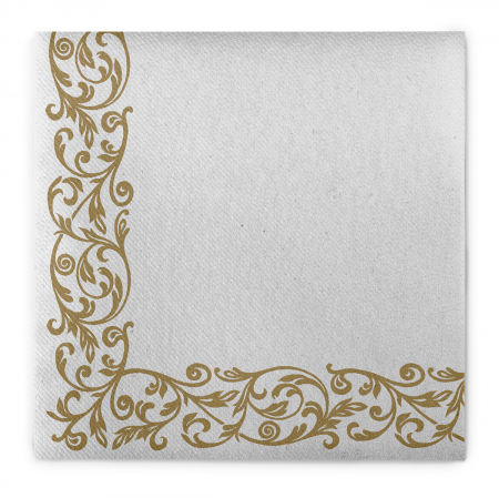 Servetele festive - 1 & 8 MARTIE - Servetele de masa festive Linclass - Rob (model auriu pe margine) / 40 x 40 cm / 50 buc