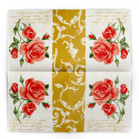 Servetele de masa festive Linclass - Romantic (auriu) / 40 x 40 cm / 12 buc [9]