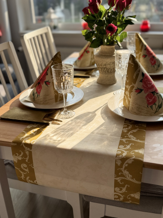 Servetele de masa festive Linclass - Romantic (auriu) / 40 x 40 cm / 12 buc [4]