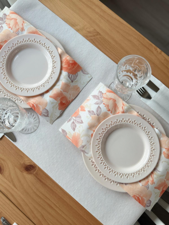 Servetele de masa festive Linclass - Rosalie (portocaliu pastel) / 40 x 40 cm / 50 buc [10]