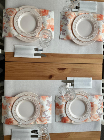 Servetele de masa festive Linclass - Rosalie (portocaliu pastel) / 40 x 40 cm / 50 buc [11]