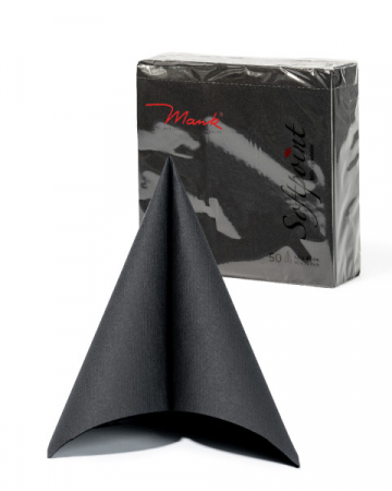 Servetele festive - ANIVERSARE SAU BOTEZ - Servetele de masa festive Softpoint - Negre / 40x40 cm / 50 buc