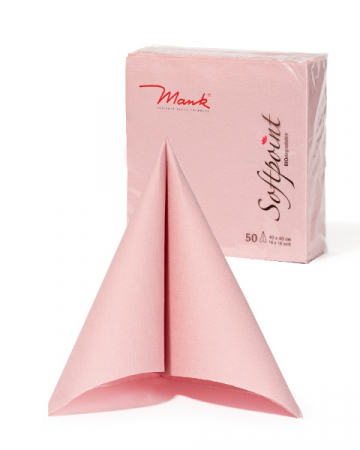 Servetele festive - ANIVERSARE SAU BOTEZ - Servetele de masa festive Softpoint - Roz pal/pudrat / 40x40 cm / 50 buc