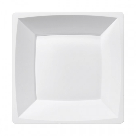 VESELA PREMIUM UNICA FOLOSINTA - Set farfurii adanci de unica folosinta MILAN din plastic alb/ 17,2 x 17,2 cm / 12 buc