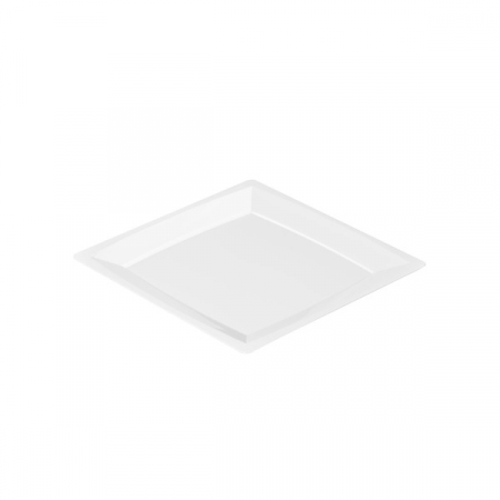 Set farfurii albe de unica folosinta MILAN din plastic / 13,6 x 13,6 cm / 24 buc [2]