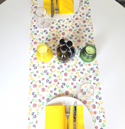 Traversa masa - Linclass Klara (flori) / 40x120 cm / Rola 20 bucati [2]