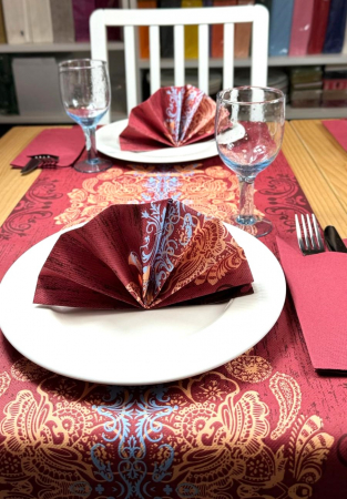 Traversa/Napron masa - Linclass Ellen (bordo) / 40 cm x 4,8 m / 1 rola [1]