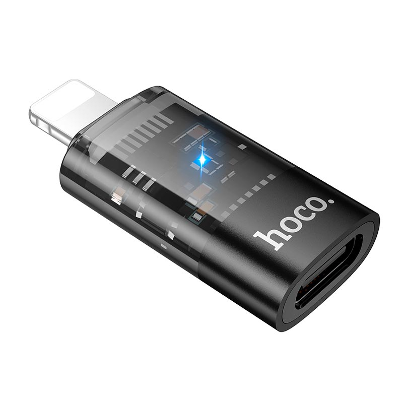 Adaptor HOCO OTG Lightning la Tip-C UA36A – Negru Transparent [1]