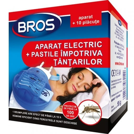 Aparat Electric BROS + 10 Pastile Anti-Țânțari – Protecție Eficientă, Fără Miros [1]