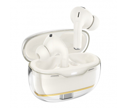 Căști Wireless HOCO TWS EW54 – Bluetooth, Alb Lapte, Design Compact [2]