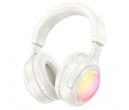 Căști Wireless HOCO W48 – Bluetooth 5.3, Design Elegant, Alb Lapte [1]