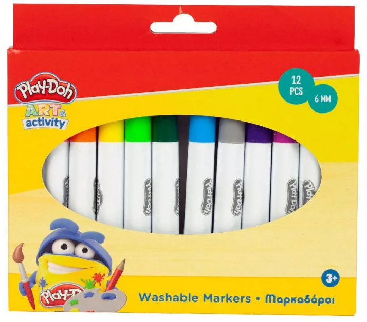 Set 12 Markere Lavabile Play-Doh Art – Culori Intense, Special pentru Copii [1]