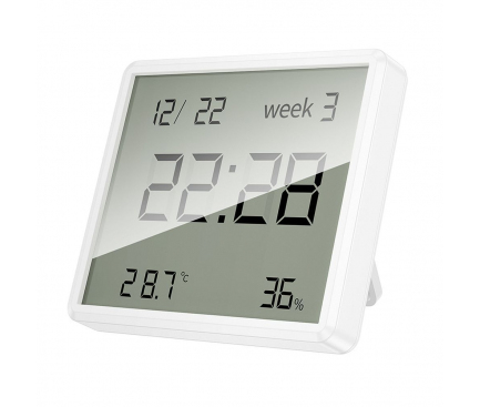 Hoco HX41 – Ceas electronic cu higrometru și termometru, alb [2]