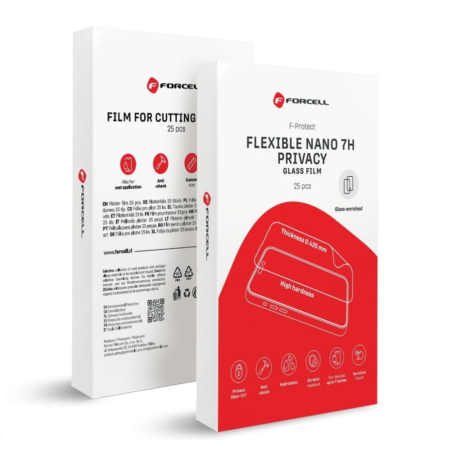 Folie de protecție FORCELL F-PROTECT FLEXIBLE NANO 7H PRIVACY – film hibrid cu sticlă nano și efect de confidențialitate [1]