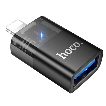 Adaptor HOCO OTG Lightning la USB-A UA36 – Negru Transparent [1]