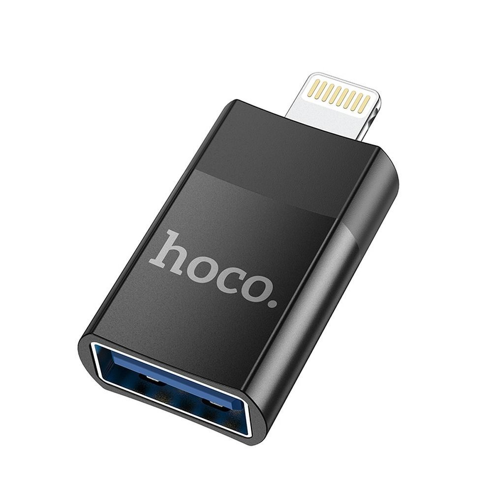 Adaptor HOCO OTG USB-A (Femelă) la Lightning 8-pin – Negru [1]