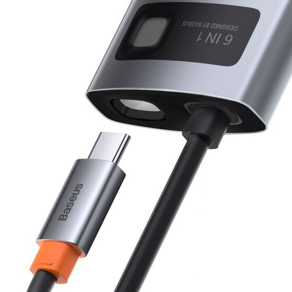 Adaptor Hub 6-în-1 Baseus Type-C , Gri [5]