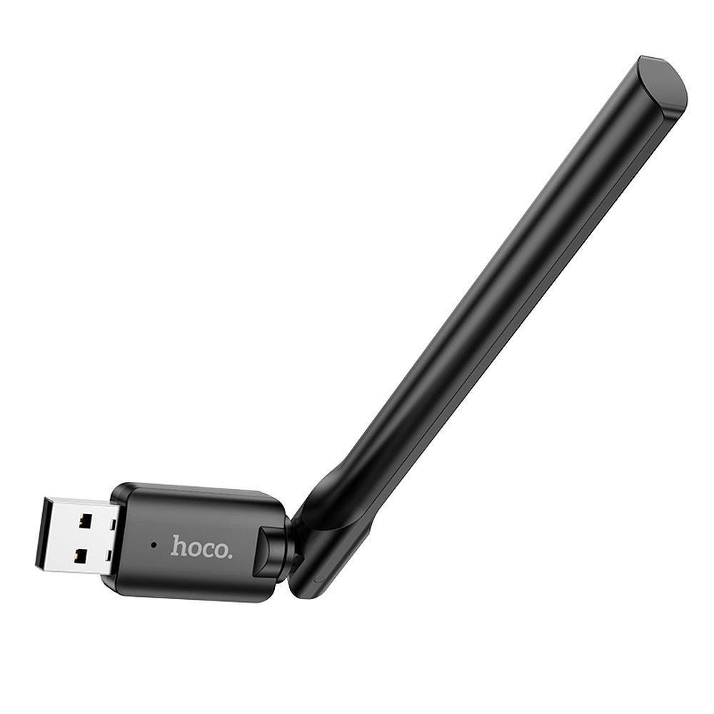 Adaptor WiFi USB Hoco Hi32 cu antenă externă, Wireless N 150Mbps, Negru [1]