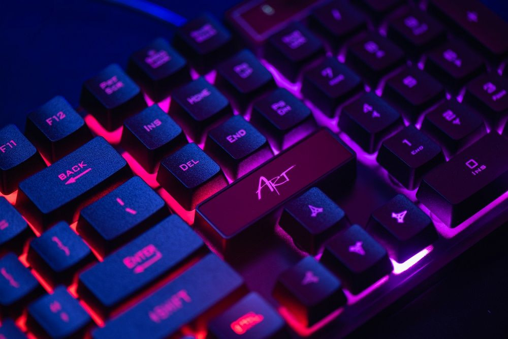 ART set tastatură cu fir USB A QWERTY cu lumină + mouse cu fir USB A cu lumină AK-50 negru [3]