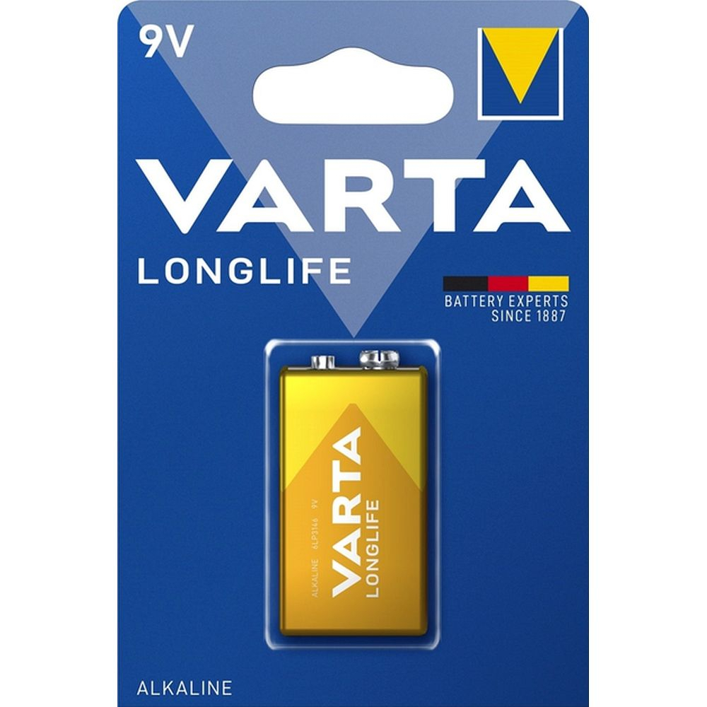 Baterie Alkalină VARTA 9V, Tip 6LR61 Longlife, 1 Buc. [1]