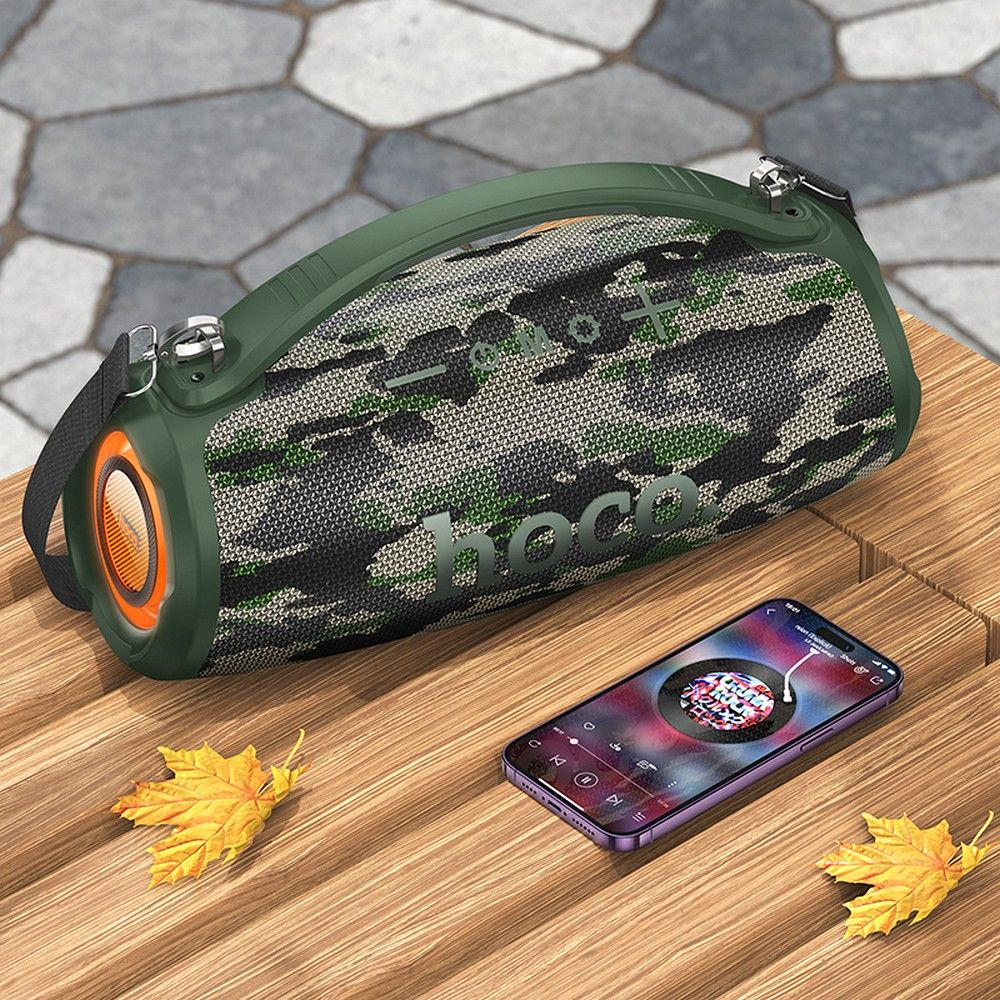Boxă Wireless Hoco Bluetooth HA4, Camuflaj Verde [2]